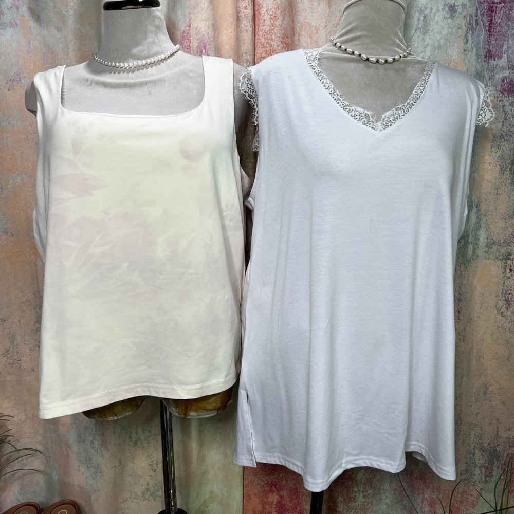 📌Michele Boyard Two Tops, one with Lace and one with a unique Print